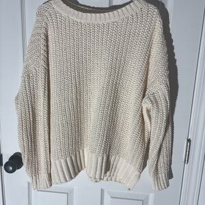 American Eagle Outfitters Cream Knit Sweater
